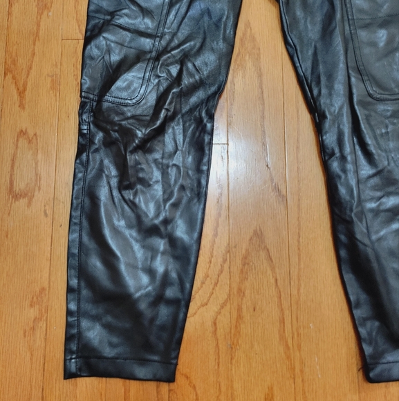 Zara Vegan Leather Draw String Joggers - Picture 2 of 7